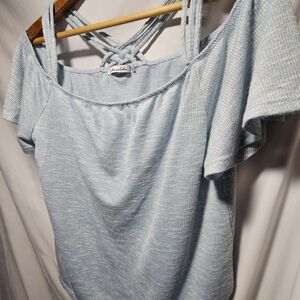 4 X $15. Light Blue Off-Shoulder Blouse